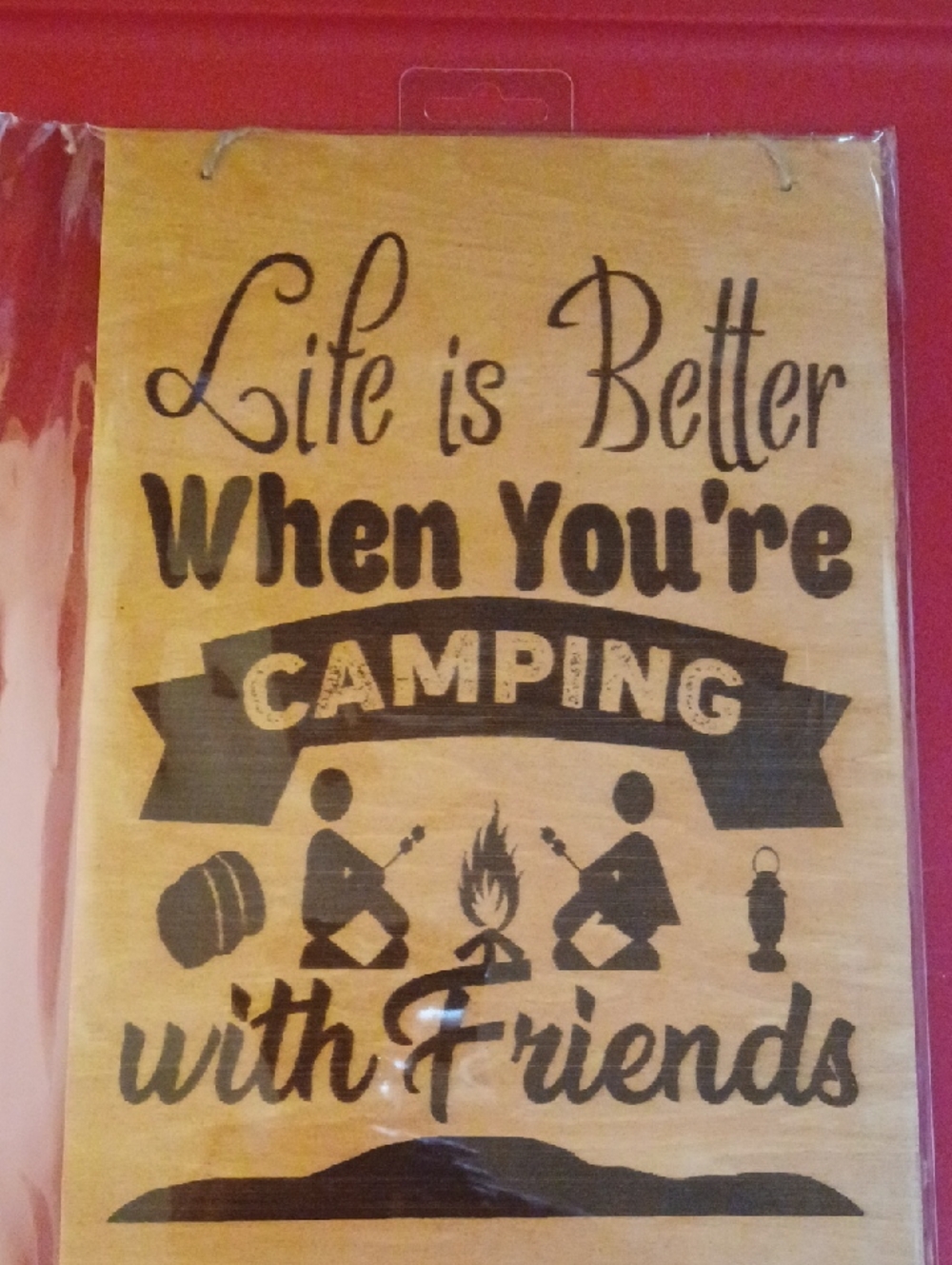 8x10 Life is Better When You're Camping with Friends Wooden Wall Decor - Brown